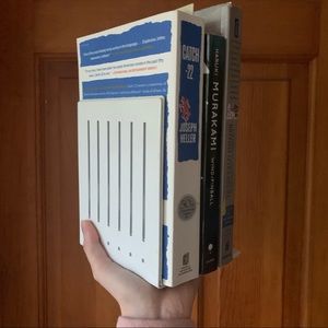 Set of White Metal Bookends